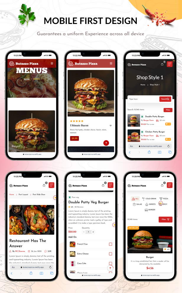Butazzo Pizza - Restaurant & Pizza One Page HTML Template